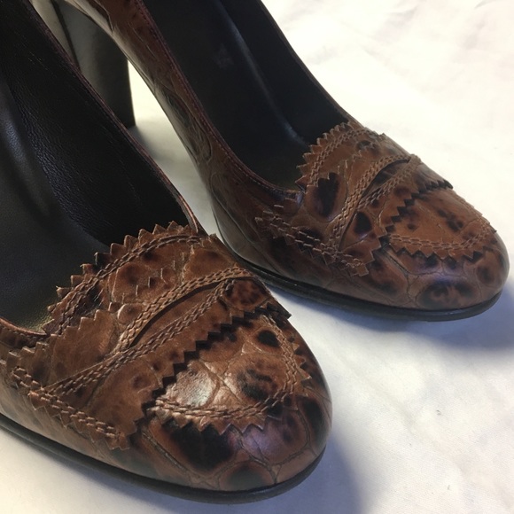 STUART WEITZMAN • Croc High Heel Loafers - Picture 5 of 9